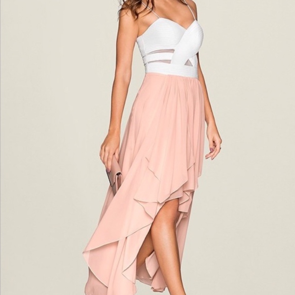 (4 for $80) White & Pink Ruffle Skirt Dress 🤍💗
